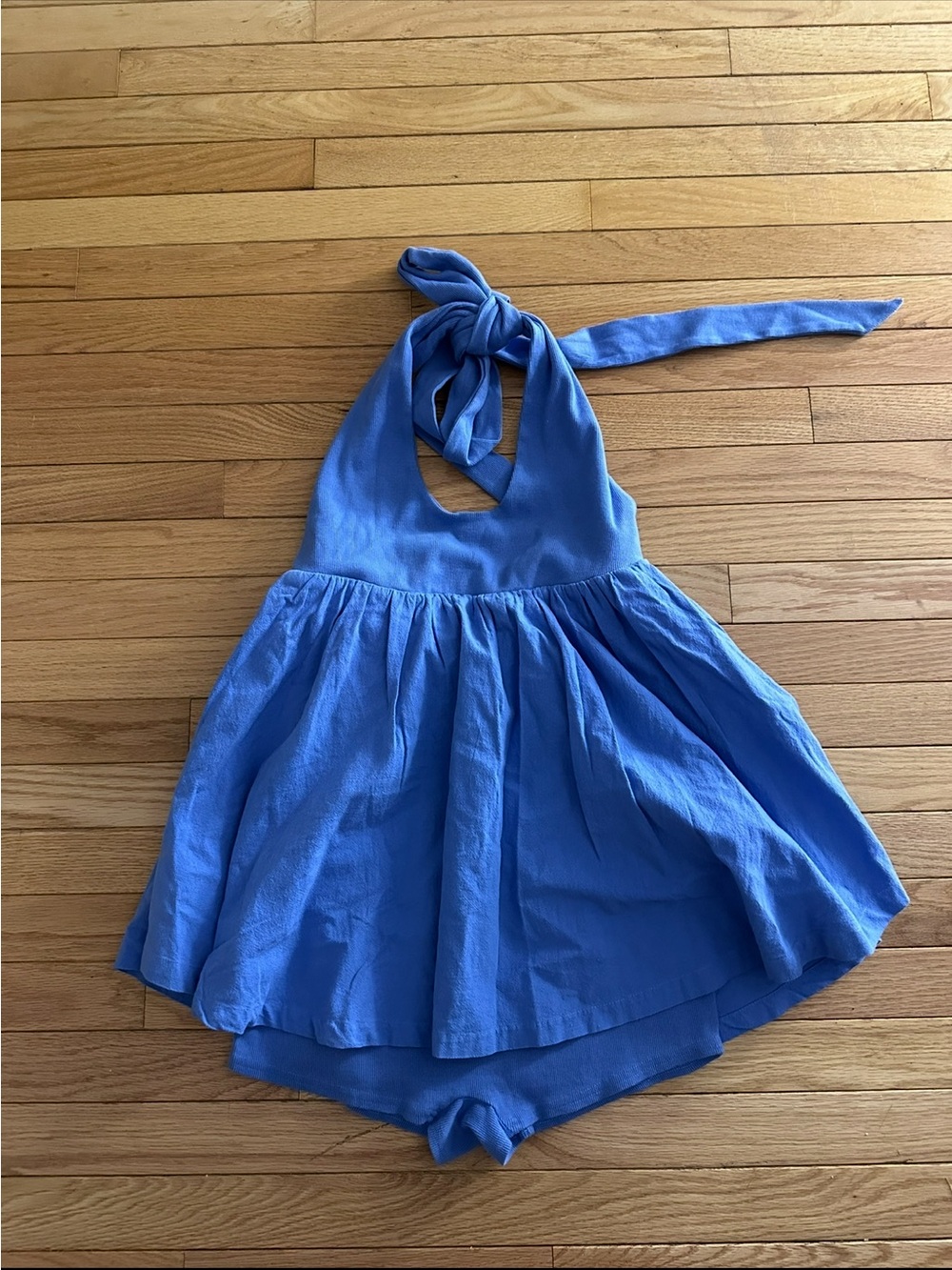 Free People Baja Romper Blue Cornflower Halter Dress Size Medium and  Large NWOT